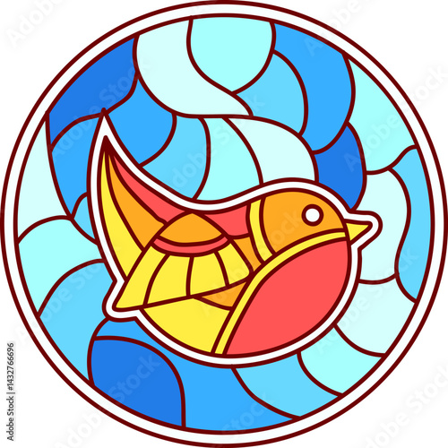 Bird Mandala Stained Glass for Window and Decoration