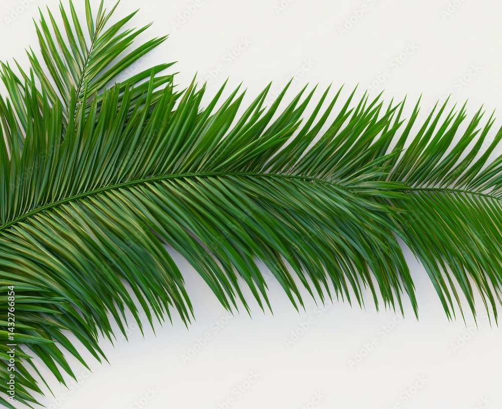 Obraz premium Tropical Leaf On Plain Background
