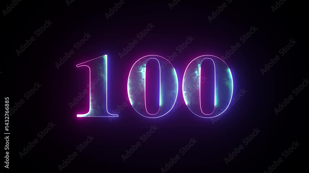Abstract glowing neon number Abstract glowing neon number