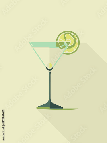 Refreshing cocktail garnished with vibrant lime slice, perfect for relaxation