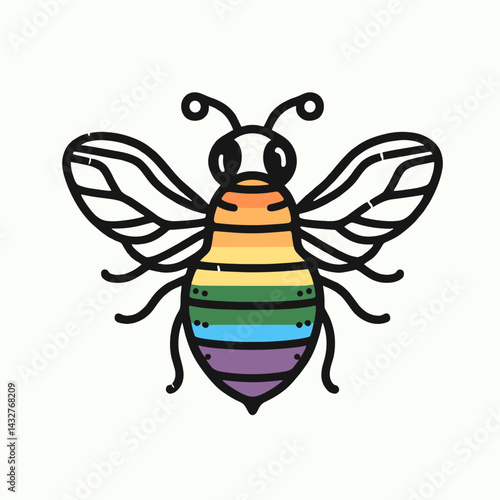 Bee wear pride lgbtq costume. Funny Animal Vector Clip art. Bumble attire gay lesbian bisexual trans fancy dress.
