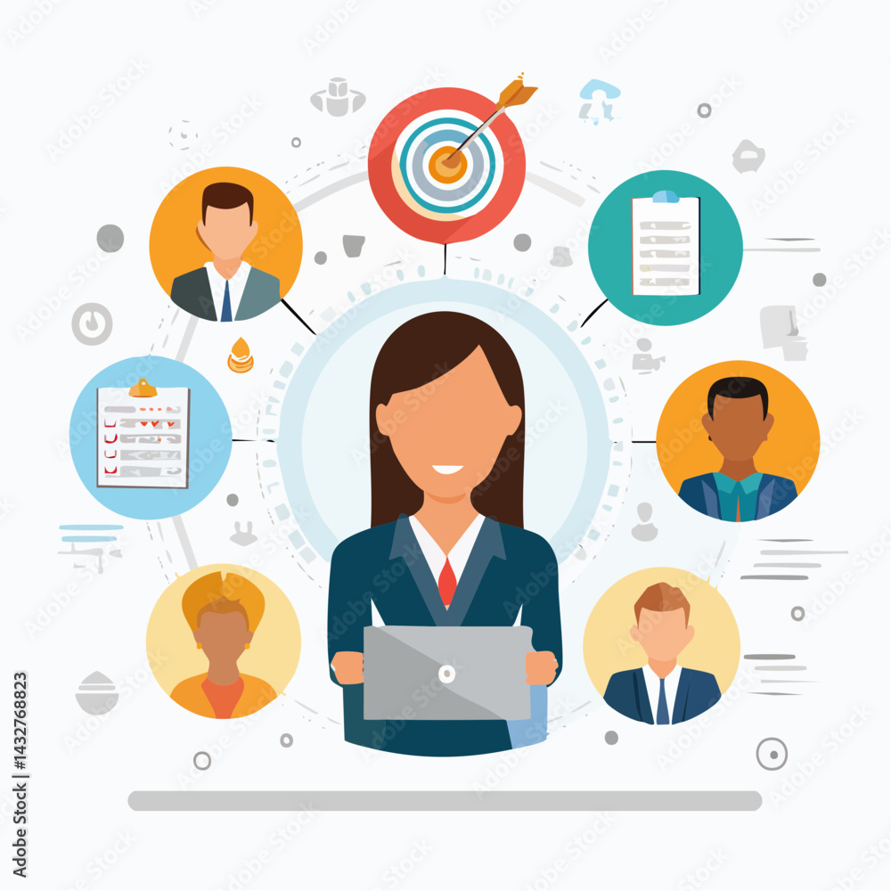 Set of modern flat design people icons. Vector illustration concepts of business, finance, marketing, technology, teamwork, management, e-commerce, web development and seo, business success and career Set of modern flat design people icons. Vector illustration concepts of business, finance, marketing, technology, teamwork, management, e-commerce, web development and seo, business success and career
