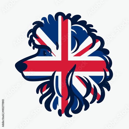 Great Dane Dog s head. Funny Animal Vector Clip art. Large canine cranium portrait pure breed profile pet.