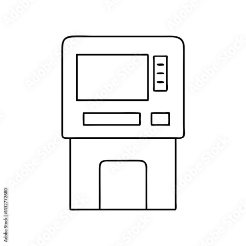 ATM icon in thin outline style
