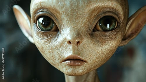 Close-up Portrait of an Alien Creature, Digital Art