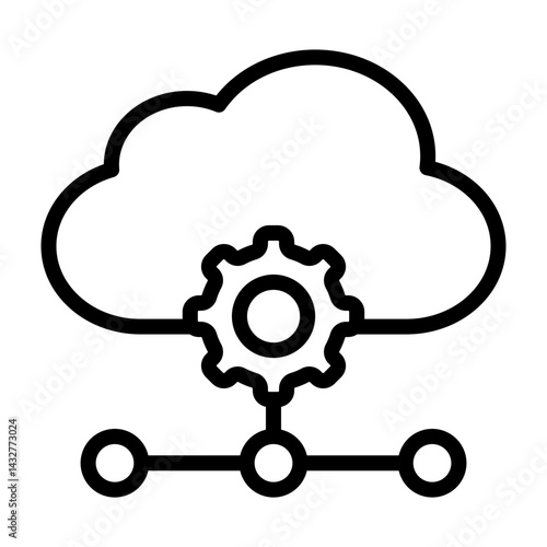 Cloud Orchestration Vetor Line Icon Design