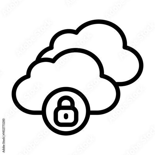 Virtual Private Cloud (VPC) Vetor Line Icon Design