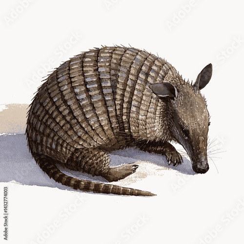 Armored slumber wash armadillo isolated watercolor vector illustration svg