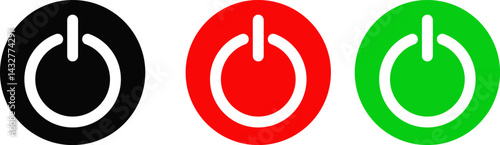 power icon set. logo concept of powers button. Turn off symbol. Start buttons. Stop sign
