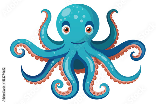 Octopus illustration on White Background