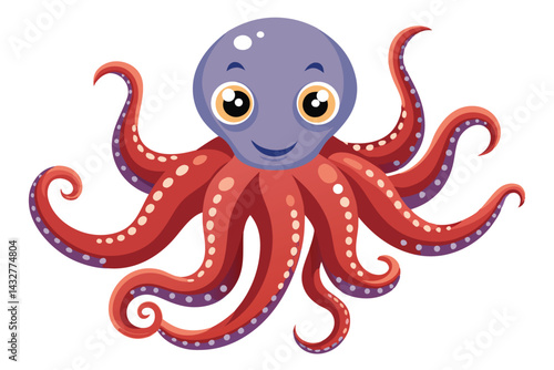 Octopus illustration on White Background