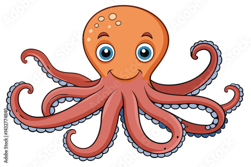 Octopus illustration on White Background