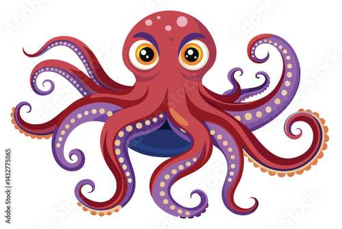 Octopus illustration on White Background