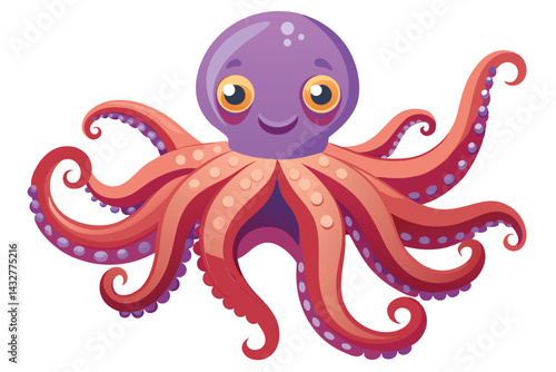 Octopus illustration on White Background