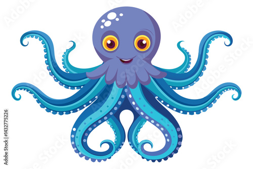 Octopus illustration on White Background