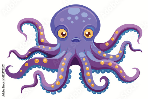 Octopus illustration on White Background