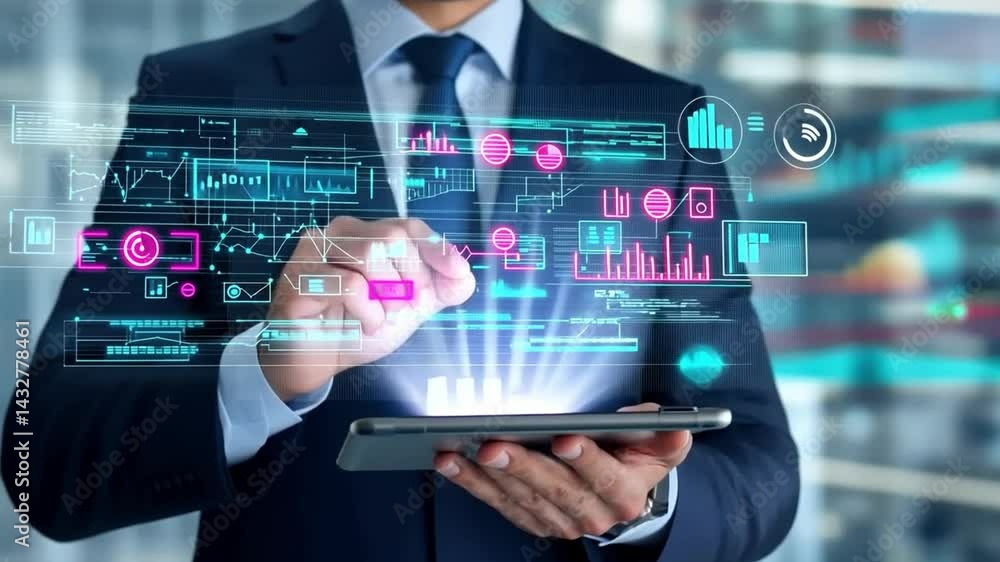 A Business Executive Analyzing The ROI Of Implementing AI In Large-Scale Manufacturing. A Business Executive Analyzing The ROI Of Implementing AI In Large-Scale Manufacturing.
