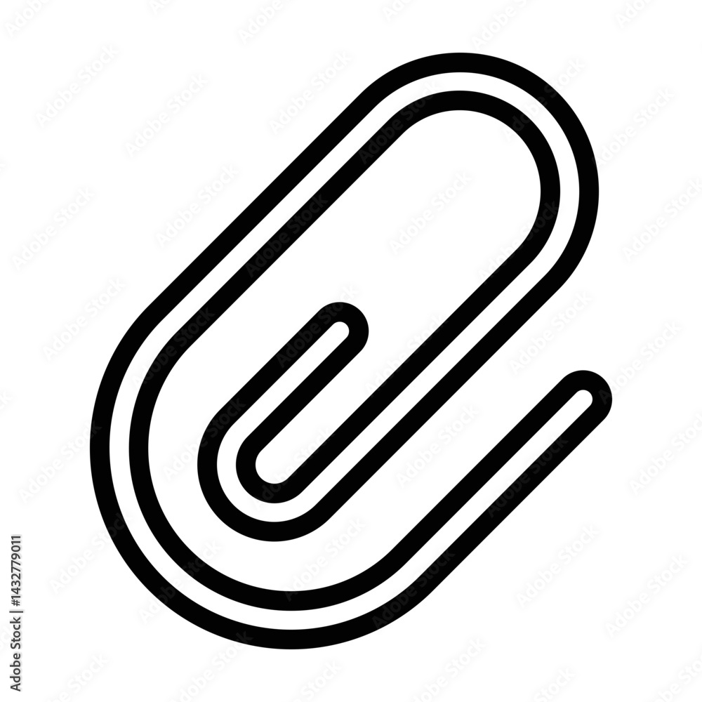 Paperclip Vetor Line Icon Design Paperclip Vetor Line Icon Design
