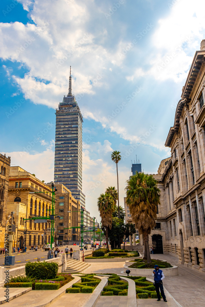 custom made wallpaper toronto digitalTorre Latinoamericana skyscraper high building in downtown Mexico City.