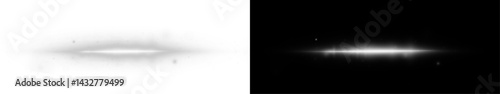 PNG dynamic light line with glow, shine, sparkle, and flare. Abstract horizontal streak effect with bright ray, glare, and glitter. Perfect for digital, festive, or magic-themed design