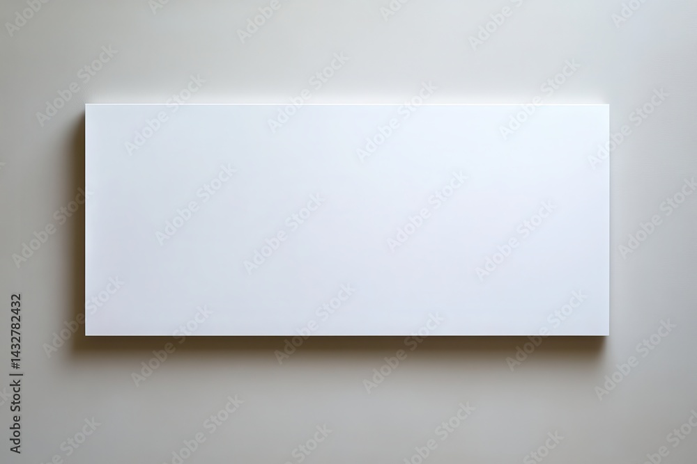 A minimalist white rectangular canvas or panel mounted on a neutral wall. Clean, modern, and evokes a sense of simplicity and serenity. A minimalist white rectangular canvas or panel mounted on a neutral wall. Clean, modern, and evokes a sense of simplicity and serenity.