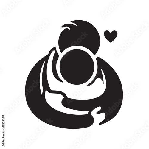 Professional hugger icon in black and white minimalist style