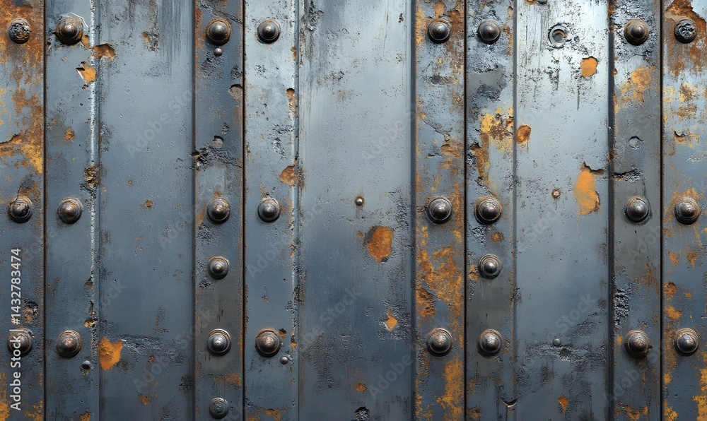 Obraz premium Rustic Weathered Metal Texture with Rivets