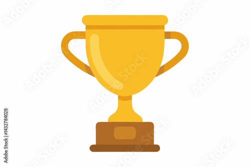 gold trophy cup vector illustration 