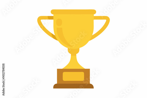 gold trophy cup vector illustration 