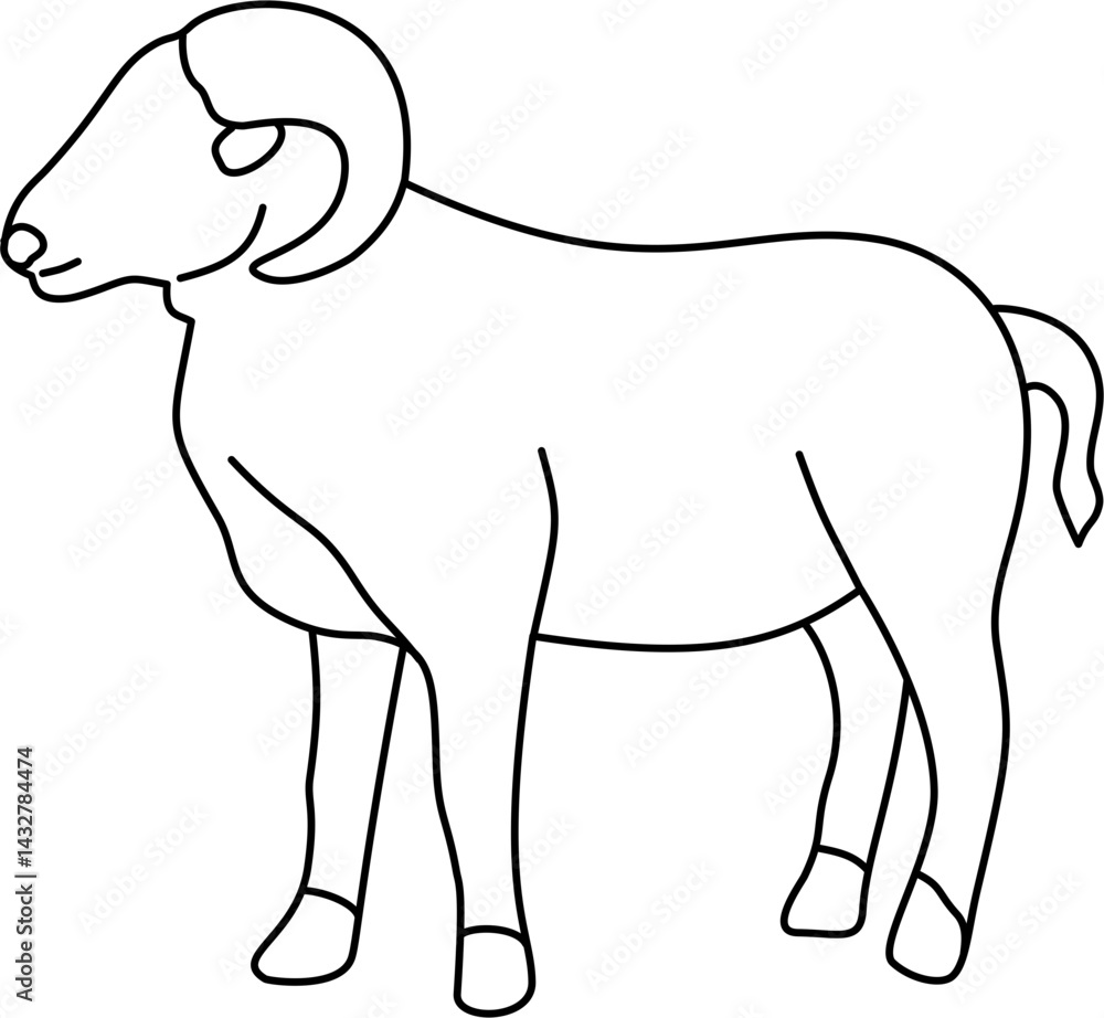 Obraz premium faceless eid al adha animal outline coloring 