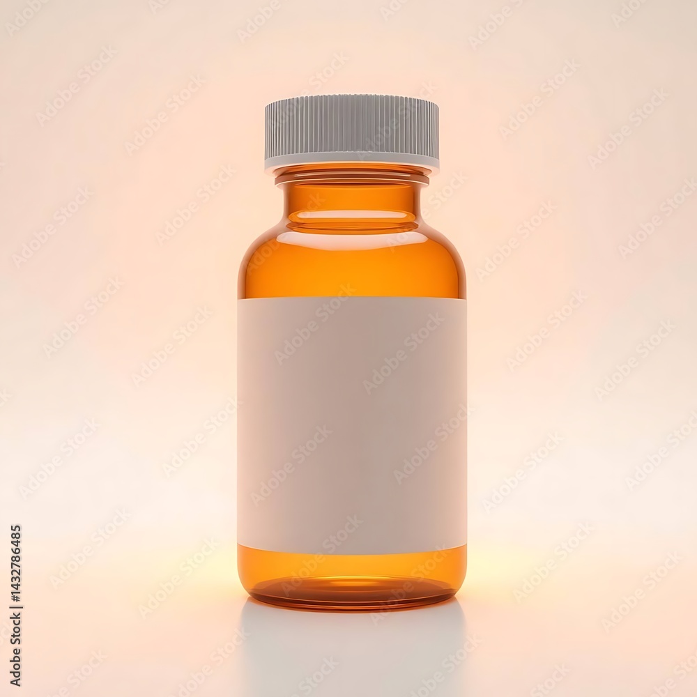 Amber bottle with blank label, and studio. Amber bottle with blank label, and studio.