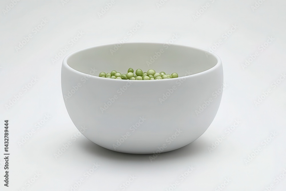 White bowl with green spheres White bowl with green spheres