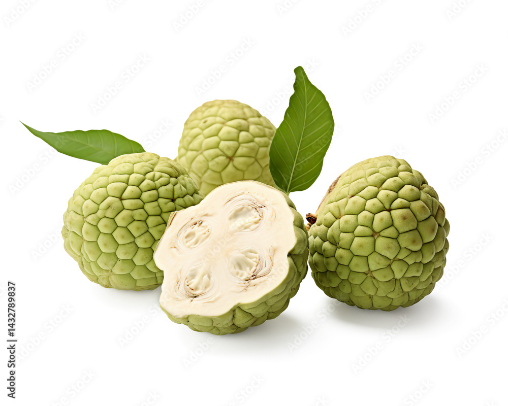 Fototapeta premium cherimoya fruits on a transparent background