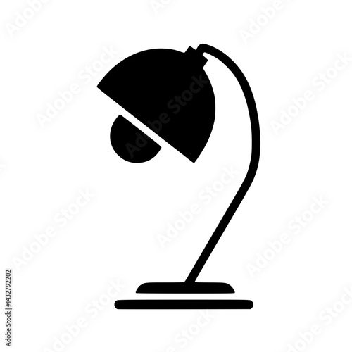 Minimalist Black Lamp SVG Icon – Table Light Vector for Home and Interior Use