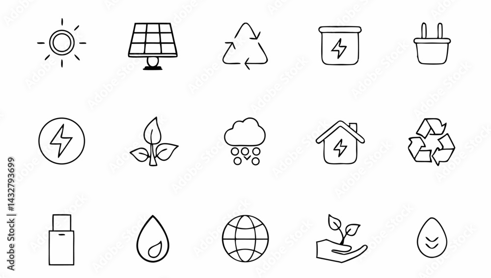 Fototapeta premium green-energy-set-of-web-icons-in-line-style--ecolo (1).eps