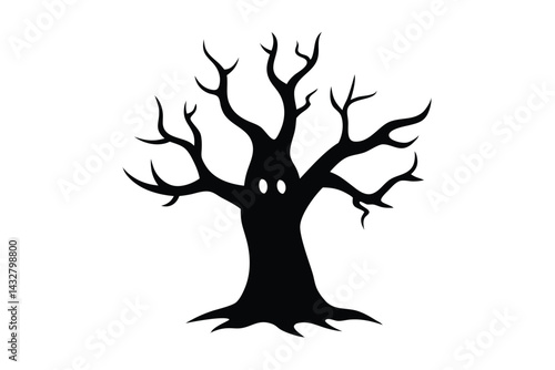 haunted tree vector icon