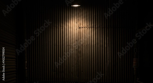 Corrugated Metal Wall with Light