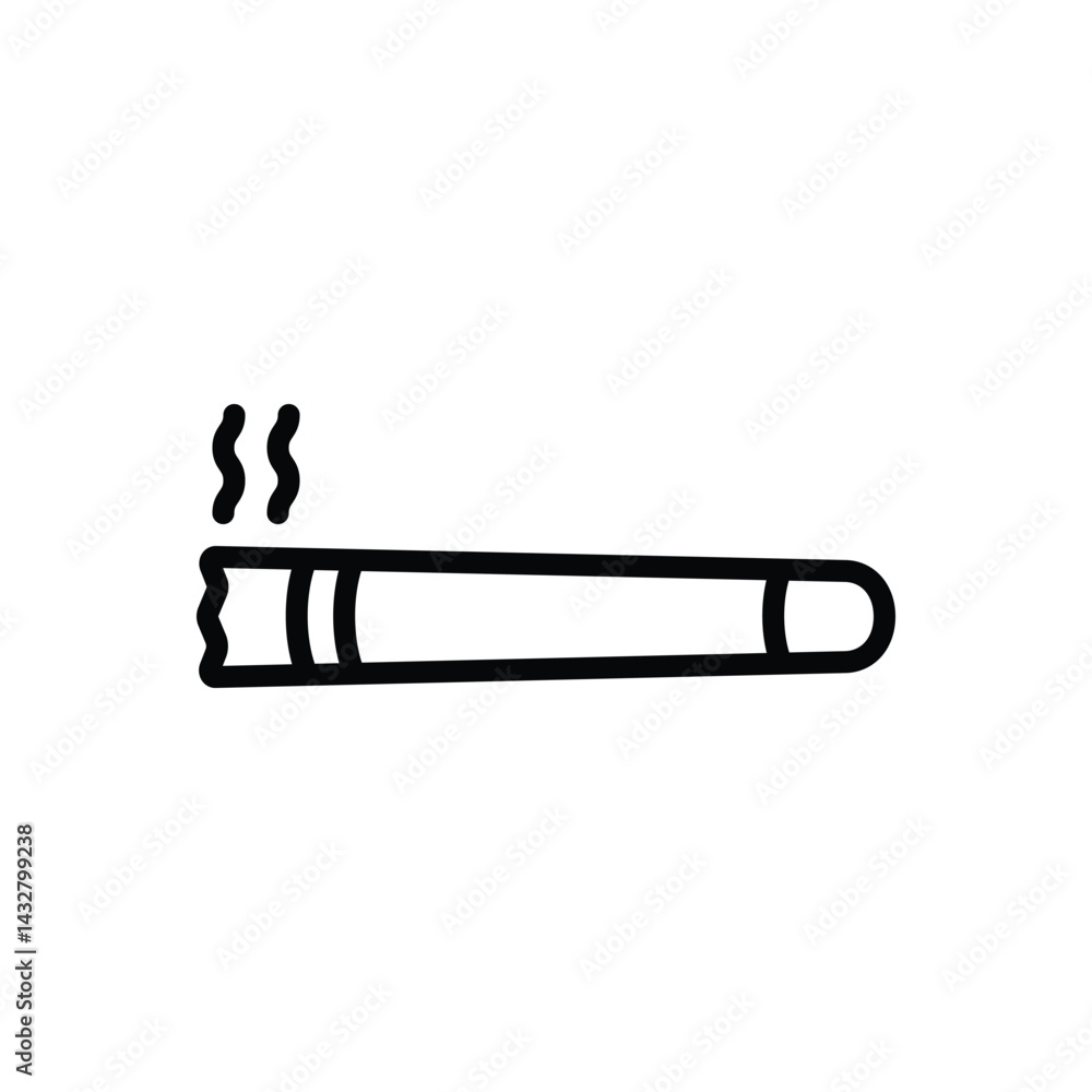 Obraz premium Black line icon for cigar