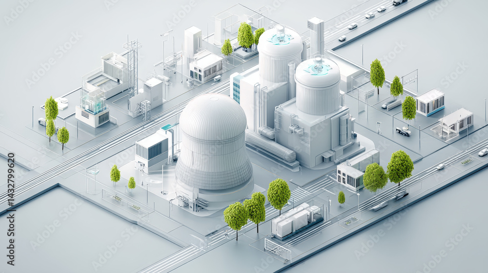 Modern Sustainable Nuclear Power Plant Layout