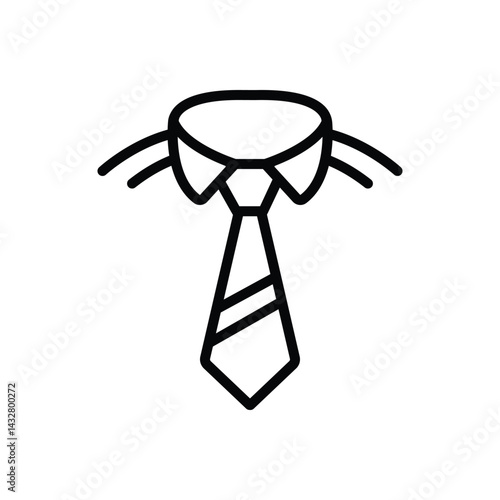 Black line icon for tie