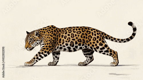 Shadow Jungle wash jaguar isolated watercolor vector illustration svg 