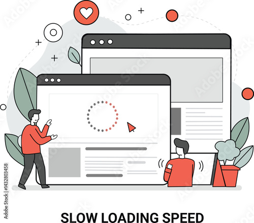 Conceptual Vector of Slow Website Loading Speed