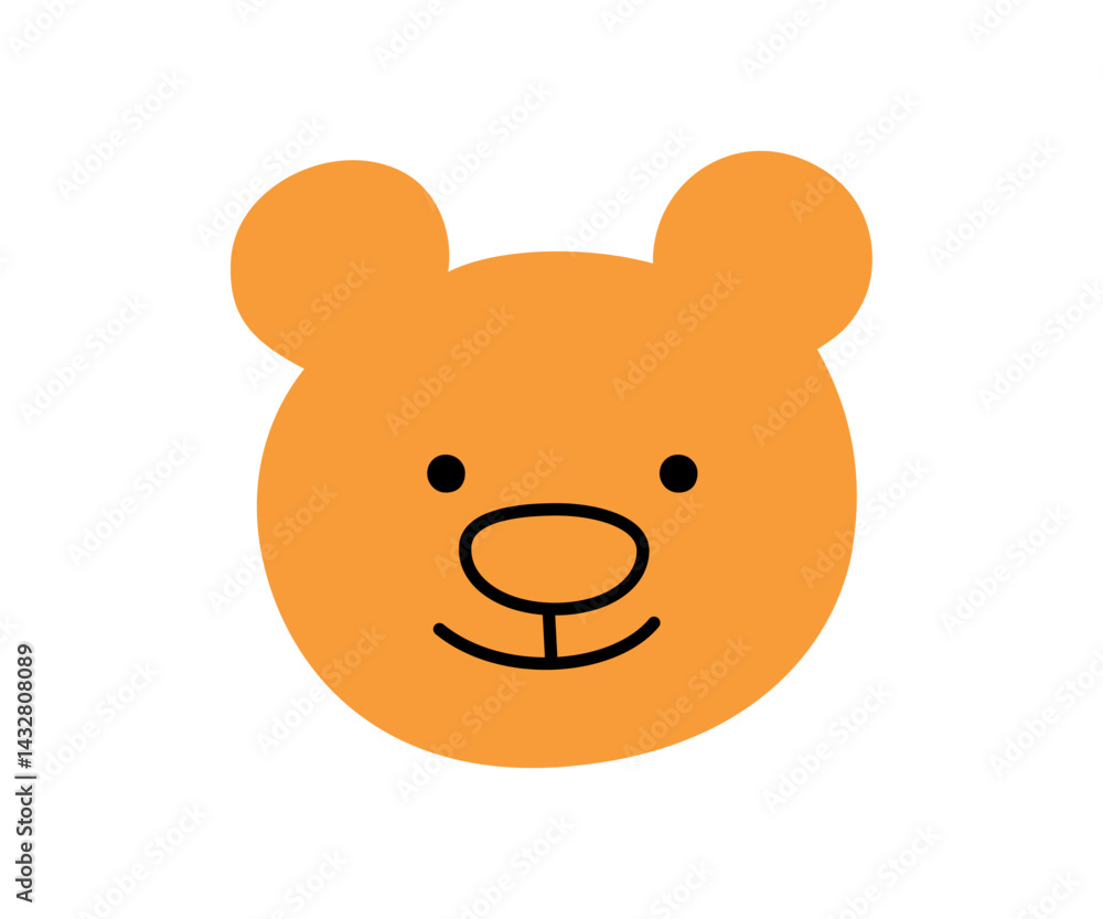 Cute doodle happy bear face icon. Smile laughing bear. Teddy kawaii emoji. Hand drawn animal emoticon. Good mood. Expression teddy head. Vector illustration isolated on white background. Cute doodle happy bear face icon. Smile laughing bear. Teddy kawaii emoji. Hand drawn animal emoticon. Good mood. Expression teddy head. Vector illustration isolated on white background.