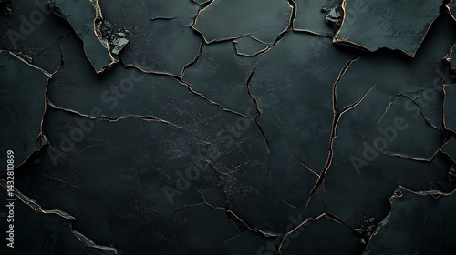 Fototapeta Naklejka Na Ścianę i Meble -  Cracked Dark Stone Surface