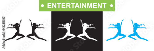 Entertainment icon.   Vector for websites, mobile interfaces, presentations, banner, visual branding etc. Vector illustration. isolated on white and black background. EPS 10