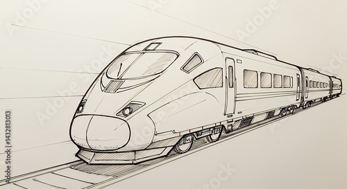 High speed train sketch illustration