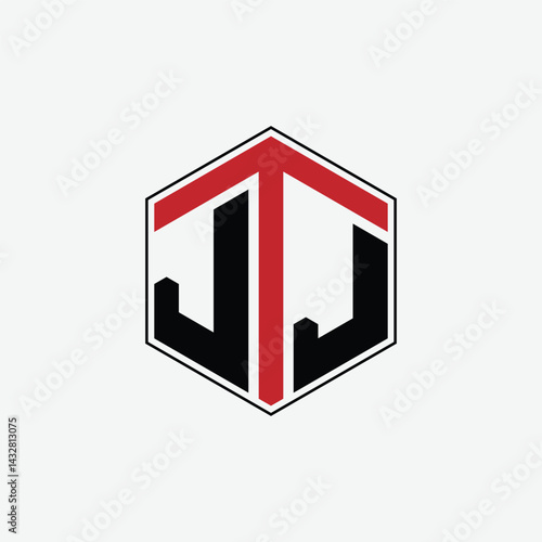 281 a rectangle polygon hexagon shape alphabet word letter geometric educational learning logo J J