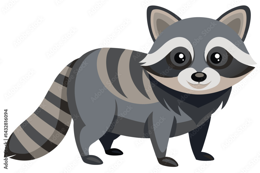 Fototapeta premium Illustrator of raccoon on white