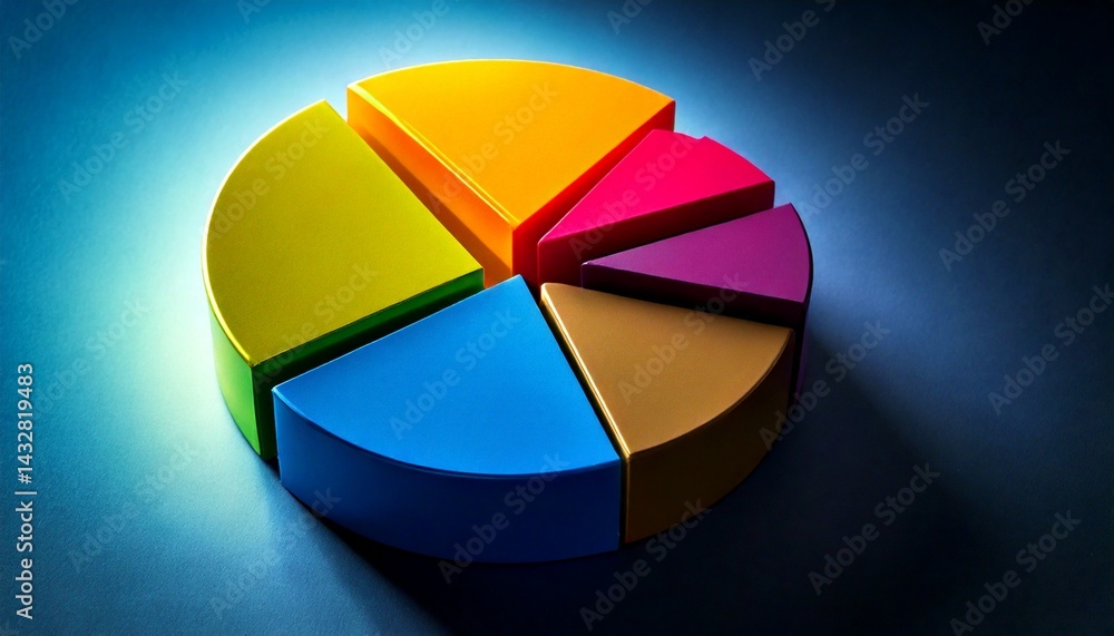 Obraz premium breaking into segments with colorful lighting 