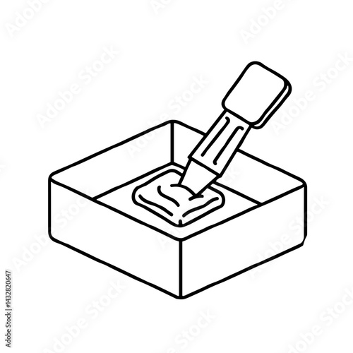 Working with plasticine, stick and plasticine in a box